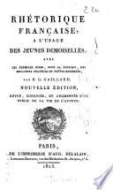 Rhétorique française à l'usage des jeunes demoisellses
