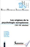 RHSH n°2 - Les origines de la psychologie européenne (16e-19e siècles)