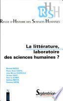RHSH n°5 - La littérature, laboratoire des sciences humaines ?