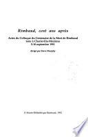 Rimbaud, cent ans aprés