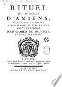 Rituel du diocèse d'Amiens, etc