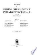 Rivista di diritto internazionale privato e processuale