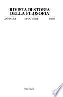 Rivista Di Storia Della Filosofia