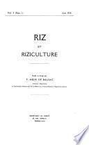 Riz et riziculture