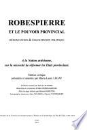 Robespierre et le pouvoir provincial