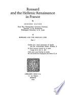 Ronsard and the Hellenic Renaissance in France