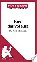 Rue des voleurs de Mathias Énard (Fiche de lecture)