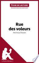 Rue des voleurs de Mathias Énard (Fiche de lecture)