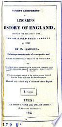 Sadler's abridgment of Lingard's History of England
