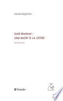 Saïd Mekbel : une mort à la lettre