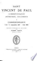 Saint Vincent de Paul Correspondance, entretiens, documents ...