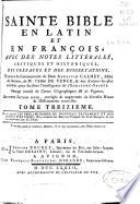 Sainte Bible en latin et françois