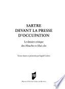Sartre devant la presse d'occupation