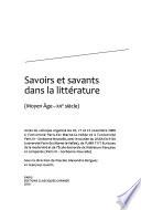 Savoirs et savants dans la littérature