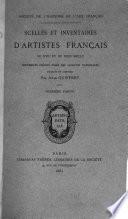Scellés et inventaires d'artistes: ptie., 1643-1740