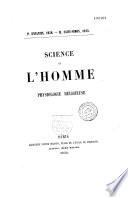 Science de l'homme. Physiologie religieuse