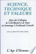 Science, technique et valeurs