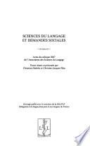 Sciences du langage et demandes sociales