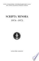 Scripta Minora Regiae Societatis Humaniorum Litterarum Lundensis