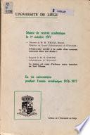 Séance de rentrée académique le ler octobre 1977