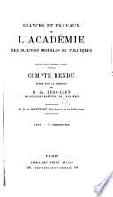 Séances et travaux de l'Académie des sciences morales et politiques, compte rendu