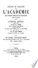 Séances et travaux de l'Académie des sciences morales et politiques, compte rendu