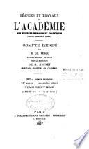 Séances et travaux de l'Académie des sciences morales et politiques, compte rendu