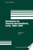Seminaire de Theorie des Nombres, Paris 1989-1990