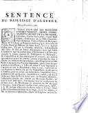 Sentence du Bailliage d'Auxerre du 9. Nov. 1756