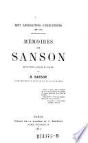 Sept générations d'executeurs 1688-1847 : Mémoires des Sansons