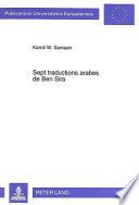 Sept traductions arabes de Ben Sira