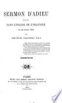 Sermon d'adieu prêché dans l'église de l'Oratoire, le 26 février 1864