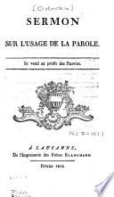 Sermon sur l'usage de la parole