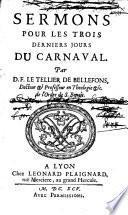 Sermons pour les trois derniers jours du carnaval