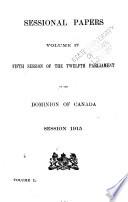 Sessional Papers of the Parliament of the Dominion of Canada