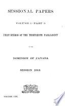 Sessional Papers of the Parliament of the Dominion of Canada