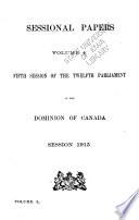 Sessional Papers of the Parliament of the Dominion of Canada