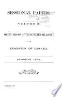Sessional Papers of the Parliament of the Dominion of Canada
