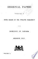 Sessional Papers of the Parliament of the Dominion of Canada