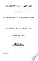 Sessional Papers of the Parliament of the Dominion of Canada