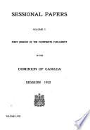 Sessional Papers of the Parliament of the Dominion of Canada