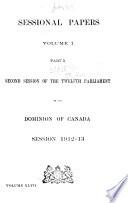 Sessional Papers of the Parliament of the Dominion of Canada