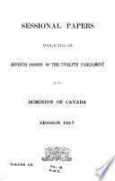 Sessional Papers of the Parliament of the Dominion of Canada