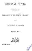 Sessional Papers of the Parliament of the Dominion of Canada