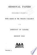 Sessional Papers of the Parliament of the Dominion of Canada