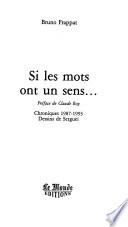 Si les mots ont un sens