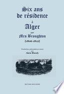 Six ans de résidence à Alger (1806-1812)
