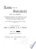 Slang and Its Analogues Past and Present