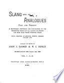 Slang and Its Analogues Past and Present