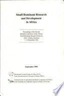 Small Ruminant Research and Development in Africa